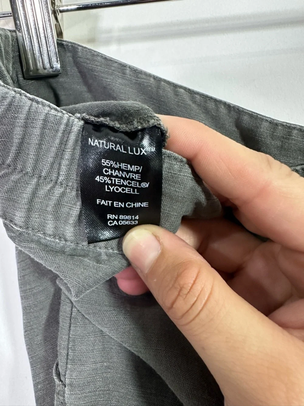 Stella Carakasi Gray Hemp Blend Cropped Wide Leg High Rise Pants
